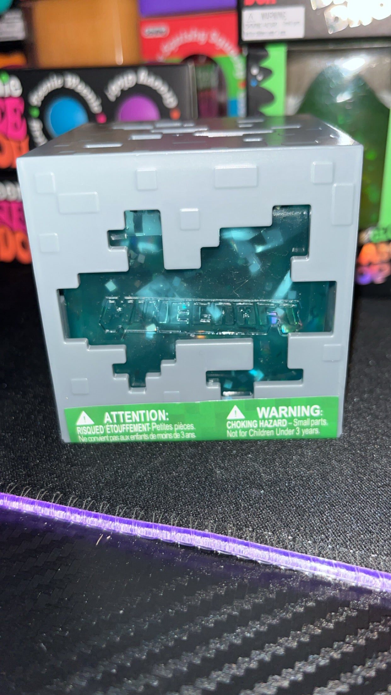 Teal Minecraft Cube